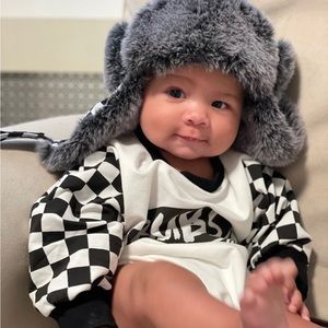 Bubs checkered checker print jumper onsie outfit baby boy infants NEW